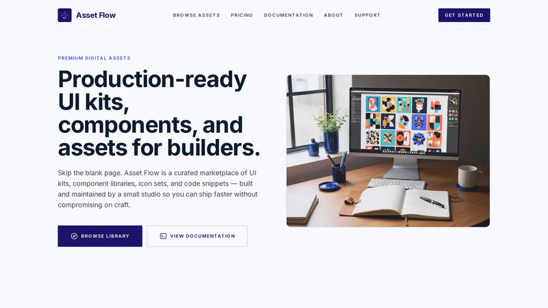 Software Assets — landing hero (desktop)